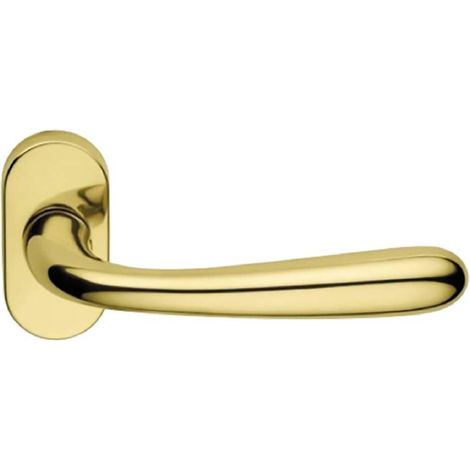 MANIGLIA PORTA BLINDATA ROSETTA OVALE 'GOCCIA' Dx - lucido verniciato