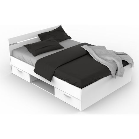 Demeyere Smeraldo C4 Struttura Letto Piazza e Mezza, 144,5X204,3X74,2 H cm, Bianco, Nobilita (1/5)