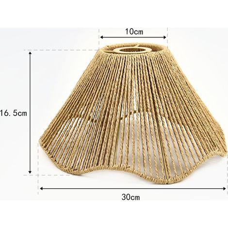 Abat-jour bohème pour lampes de table, abat-jour de bureau en corde tissée , tambour en osier décoratif (1/4)