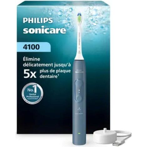 Wiederaufladbare elektrische Ultraschallzahnbürste Philips Sonicare 4100 HX4041/48 Blau für Erwachsene 2 Modi 2 Geschwindigkeiten