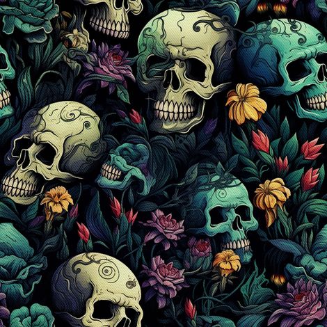 Tela Oxford decorativa para exteriores - Motivo de calavera I DX4802 (1/5)