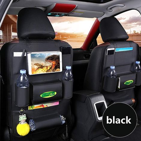 Organisateur de siège auto - Organisateur de siège auto - Avec support pliable pour ordinateur portable - Organisateur de voiture avec support pour ta (1/4)