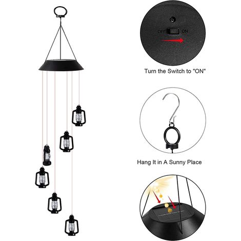 Carillon éolien solaire décoratif pour jardin extérieur, cadeau de décoration lumineuse solaire pour l'extérieur, carillon éolien décoratif-AquaForge (1/3)