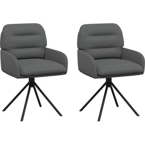 Chaises de salle à manger pivotantes 2 pcs Simili cuir Gris vidaXL (1/5)