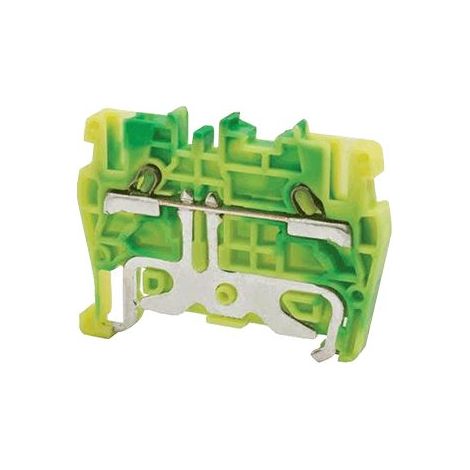 Borne de jonction à ressort 2,5mm² - pas 5mm - vert/jaune (terre) - type PushFit - IMO (1/2)