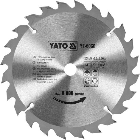 Lame de scie en carbure 205 x 18 mm, 24 dents