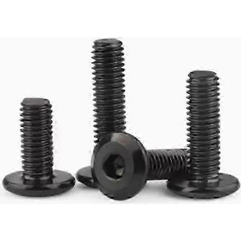 Vis à tête plate hexagonale M3 M4 M5 M6 M8 noires à empreinte vers le bas pour meubles (1/5)