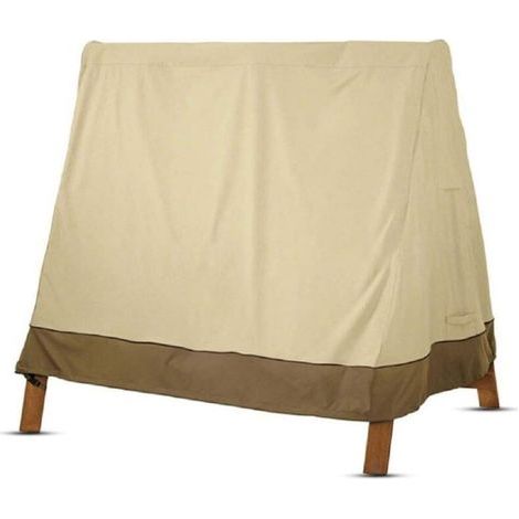 Housse balancelle 3 places beige 210D : imperméable anti-UV, 182x139x170 cm. Pluie et soleil sans dégâts, comme neuve (1/5)