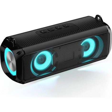 (Noir) Haut-parleur tour de cou portable 3W2, Bluetooth 5.0, appels mains libres (1/3)