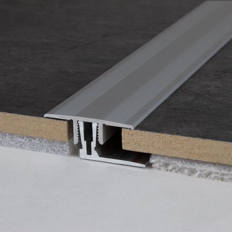 Klick-Übergangsprofil / Übergangsschiene Laminat "Grafton", Höhe 11 - 15 mm, 33,5 mm breit, 2-teilig, Aluminium eloxiert-silber-900