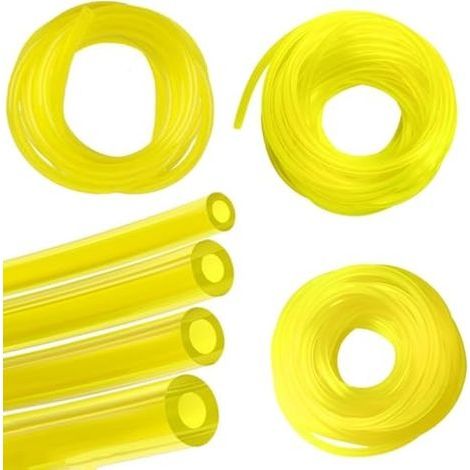 4 Pièces Durite Essence Set, Tuyau Durite D'Essence, Tuyau D'essence Jaune, Tuyaux en PVC pour Carburant, (2x3.5mm, 2.5x5mm, 3x5mm, 3x6mm), pour Tondeuse, Tondeuse à Gazon, PVC Tuyaux (1/5)