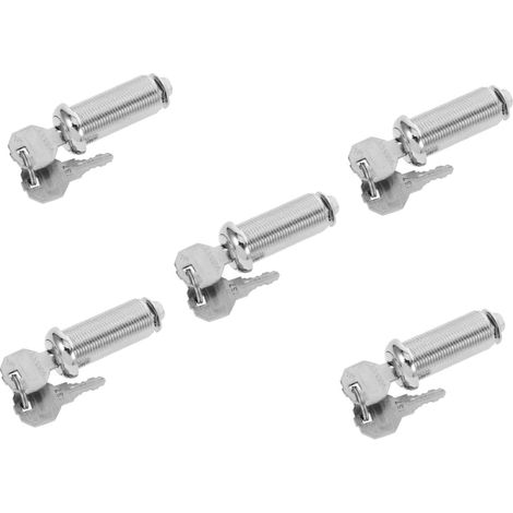 Lot de 5 petits cadenas ronds pour boîte à outils, classeur, bureau (1/5)