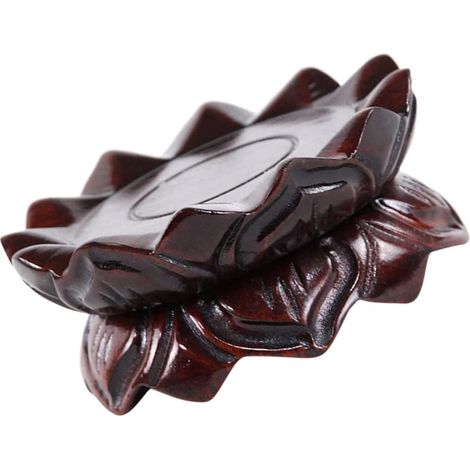 Socle Bois Pour Statue De Bouddha Support Encensoir De Bureau Piédestal Forme De Lotus Socle De Vase