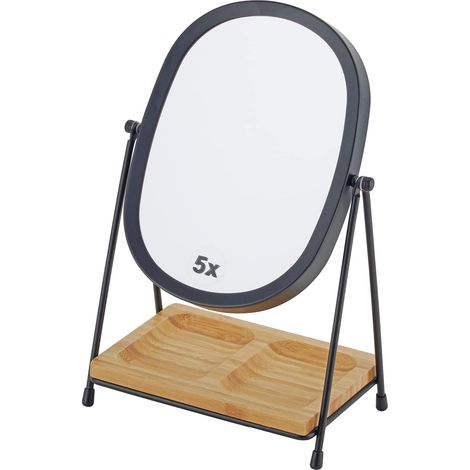 Miroir de Maquillage Classique Double Face grossissant x 5 et 1 x avec Rotation à 360 ° (1/5)