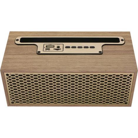 Enceinte vintage en bois, caisson de basses pour la maison, radio portable d'extérieur, stéréo (1/4)