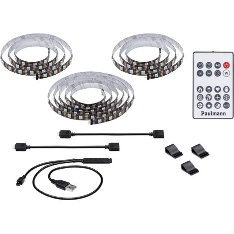 Paulmann TV Strips 75 Zoll 78882 LED-Streifen-Basisset mit USB-Anschluss 5 V 3.1 m RGB 1 Set (1/3)