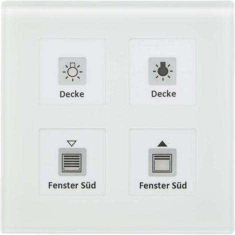 BOUTON EN VERRE KNX QUADRUPLE PLUS, BLANC MDT BE-GT04W.01