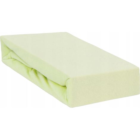 Drap en coton vert pour lit bébé 120x60 (1/5)