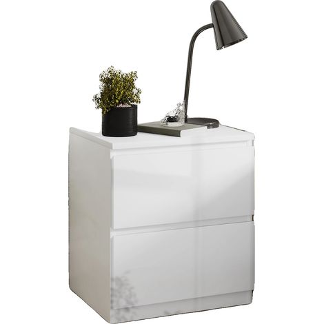 Table de chevet, mélamine bois, 40 x 34 x 45 cm, charge maximale de 20 kg, design sans poignée, facile à nettoyer (1/5)