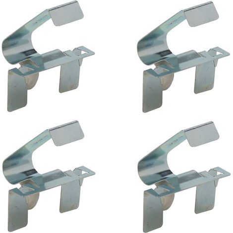 Cyclingcolors – Lot de 4 clips de plinthe basse en acier chromé – Pour meubles de cuisine et salle de bain – Serrage type ressort – Épaisseur mini 12mm