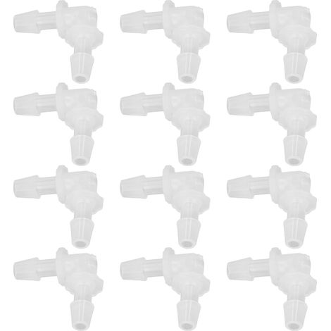 Packung mit 12 Kunststoff-Schlauchverbindern für Gartenschläuche, rechtwinklige Winkelstücke, gleicher Durchmesser, 5,6-mm-Schlauchverbinder (1/5)