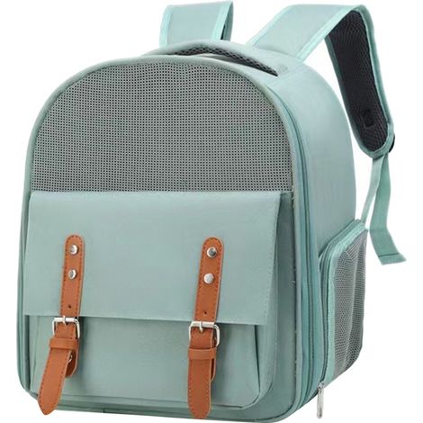 Sac à dos de transport pour animaux de compagnie, sac de transport en maille respirante, étanche, Portable, voyage pour chats et chiens, vert (1/5)