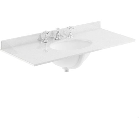 1000 Rectangle Marble Top/Basin 3TH
