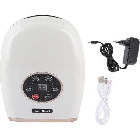 Appareil de massage électrique pour mains, acupression des doigts, soulagement de la douleur, soin des mains à domicile ou au bureau, blanc, prise UE (1/5)