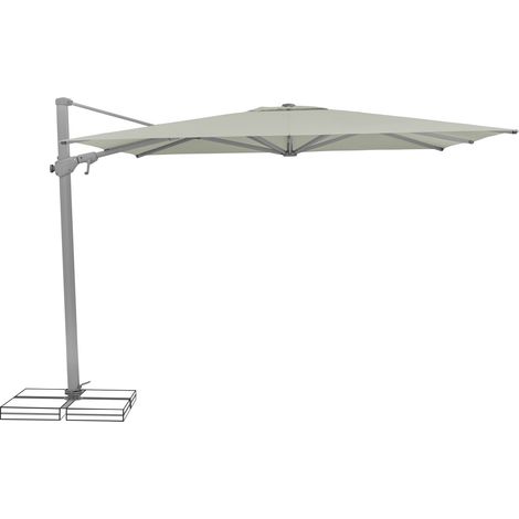 Ampelschirm Varioflex light grey 300 x 300 cm LED Beleuchtung inkl. Sonnenschirmhülle