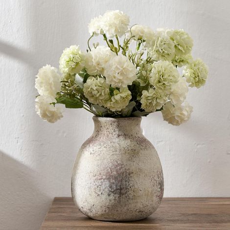 Vase à fleurs en céramique de 15,5 cm, mignon bohème pour décoration d'intérieur, vase en terre cuite pour salon, table, étagère, cheminée, marron naturel (1/5)