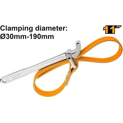 Chiave per Smontaggio Filtri Olio a Nastro Cinghia INGCO Lunghezza 820mm 11 Poll