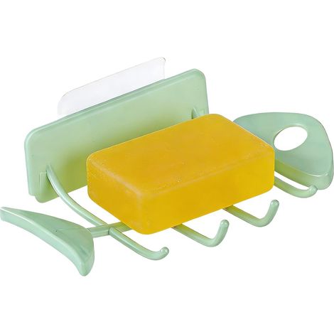 Shower Soap Dish, No Drill Rack, Bathroom Tray with Self Draining Design, Soap Holder with Easy Install, Bathroom Storage Accessory, Wall Soaps Dish for Apartment Bathrooms