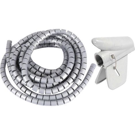 Flexibler 16-mm-Spiralkabelorganizer, Aufbewahrungsrohr, Kabelschutz, Kabelaufwickler, Bürokabelzubehör (Grau) – 500 x 1,6 cm – Grau (1/4)