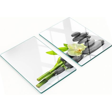 Tablas de cocina decorativas multifuncionales de vidrio Orqu铆dea 2x40x52 cm