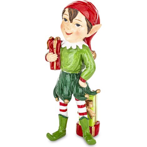 Statuetta decorativa dell'elfo aiutante di Babbo Natale, 16,5x7x6 cm (1/5)