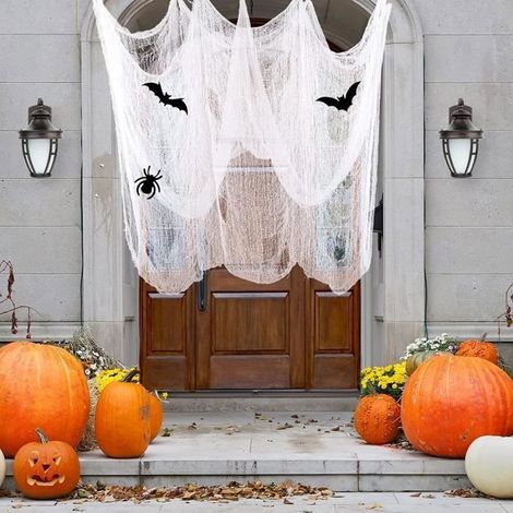 Halloween Chiffon Effrayant Suspendu Spooky Chiffons de Décorations d'halloween 200CMx500CM Blanc Multico DECORATION DE FETE MURALE (1/3)