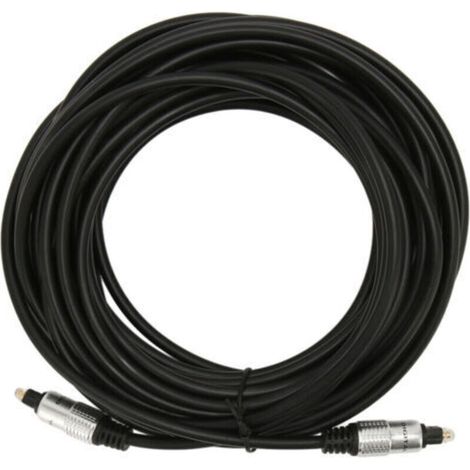 Câble Optique Audio Doré 5m - Connecteur plaqué or, Son Numérique Clair, Boîtier Alliage d'Aluminium, 16.4 pieds