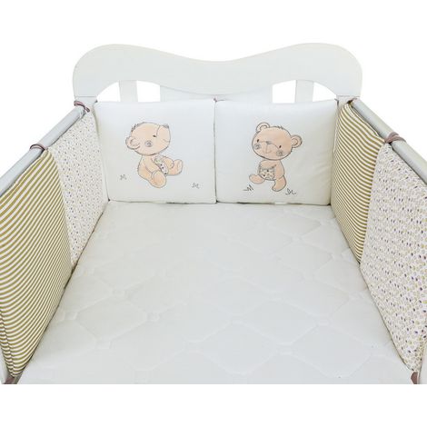 Tour De Lit Bébé - Pare-Choc Lit Enfant 30x30 cm - Protection Berceau Côtés Complets - Lot De 6 Pièces (1/5)