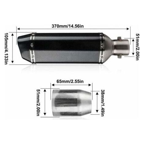 Silencieux d'échappement universel pour moto 38-51 mm – Tuyau en acier inoxydable – Réduction de bruit – Installation facile (1/4)