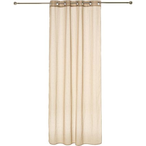 Atmosphera – Rideau voilage lin à rayures 140x240cm – Lavable à 30° – Tendance déco – Motifs modernes (1/4)