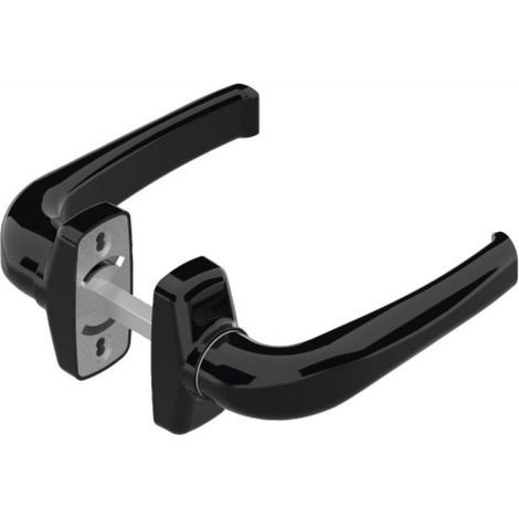 Béquille double coulissante en aluminium noir RAL9005 – Pour portes en métal – Entraxe 43-50mm – DS8000013 (1/5)