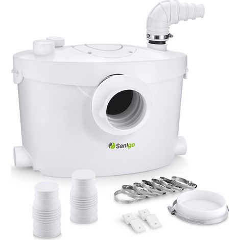 Sanigo – Broyeur sanitaire 400W – 3 entrées – Débit 145L/min – Filtre à charbon pour odeurs – Hauteur de refoulement 8m (1/5)