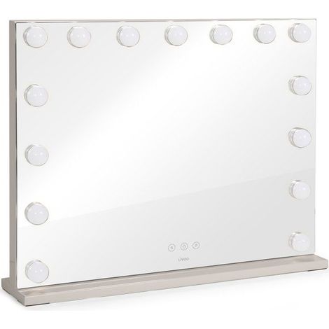Specchio da trucco Hollywood - LIVOO - DOS225G - 15 LED - Grande formato - Intensità regolabile (1/5)