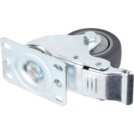 Roulette pivotante silencieuse et robuste en TPR avec frein, accessoire de remplacement pour chariot (1/5)