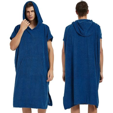 Poncho con capucha para cambiarse de surf, confeccionado en microfibra absorbente de secado rápido, ideal para surf, playa, Gris oscuro (1/5)