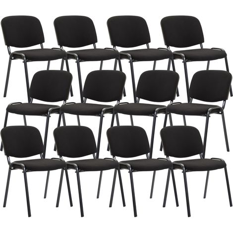 12er Set Besucherstuhl Ken Stoff schwarz