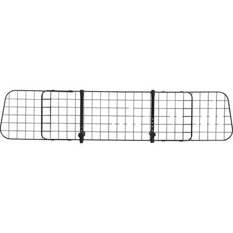 Barrera para perros para coche, ancho ajustable, malla metálica resistente, negra. (1/2)