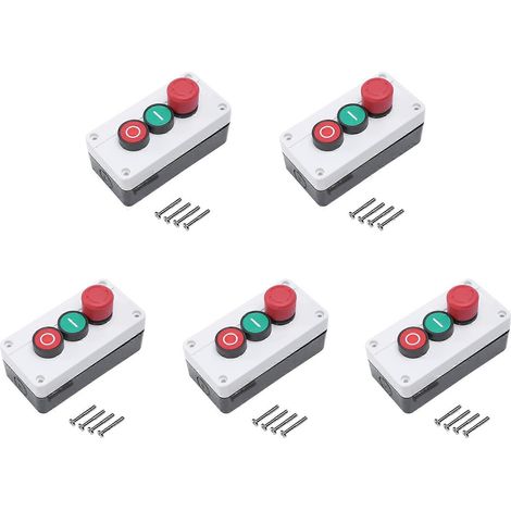boutons-poussoirs momentanés NF (rouge/vert) pour arrêt d'urgence, 600 V, 10 A (1/5)