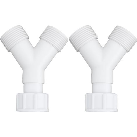 Lot de 2 connecteurs répartiteurs en Y 3/4 pour tuyau d'eau pour machine à laver, sèche linge, lave vaisselle (1/5)