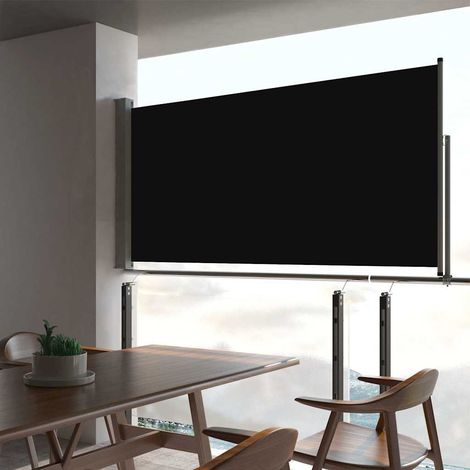 Auvent latéral rétractable de patio-Store banne rétractable de balcon 80x300 cm Noir 904821 (1/5)